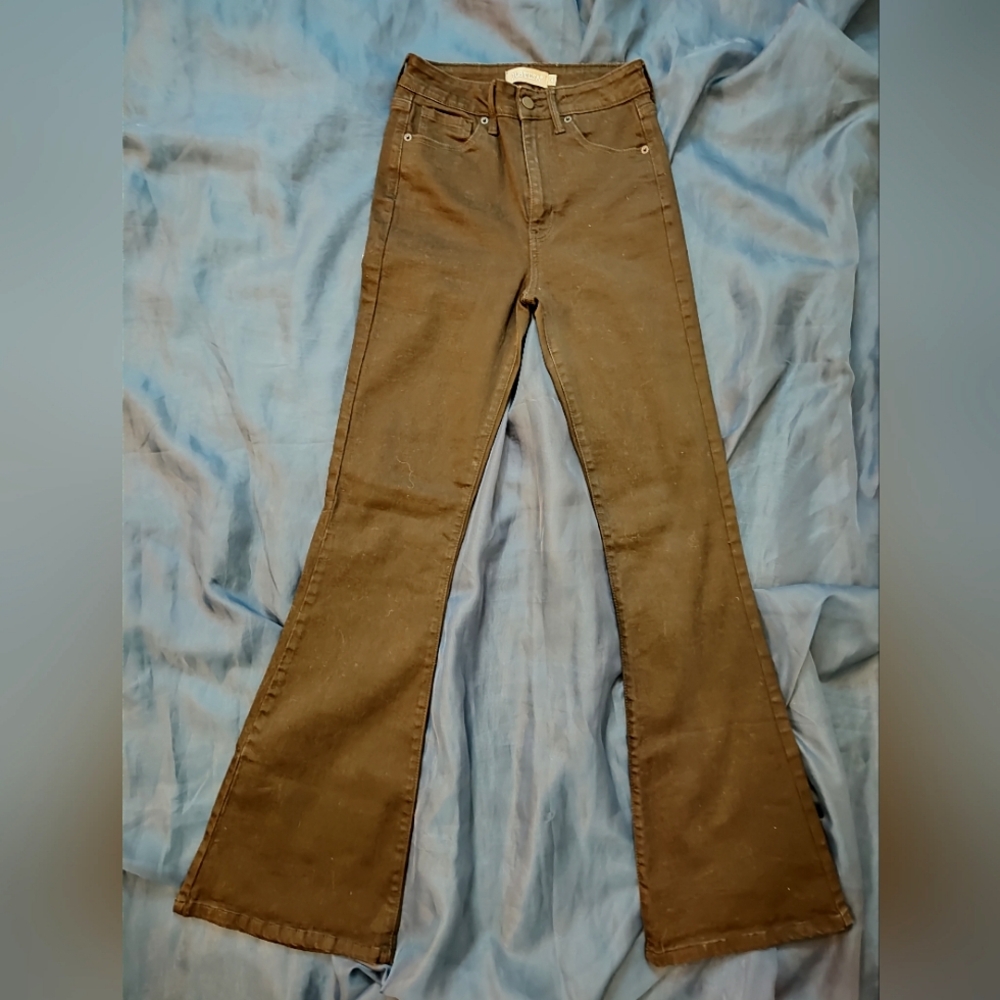 Black flare leg jeans